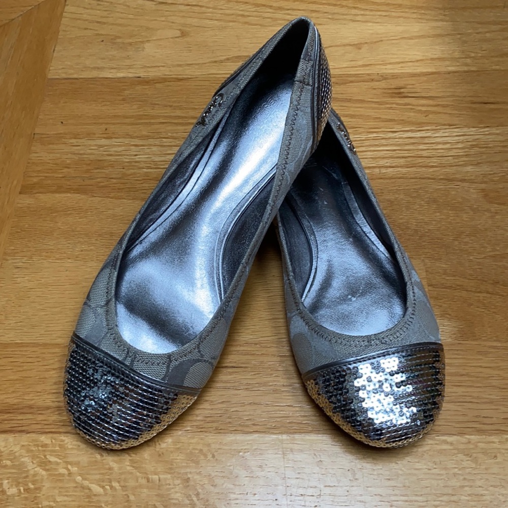 Coach sequin flats